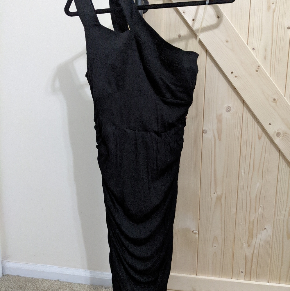 One Shoulder Black Dress